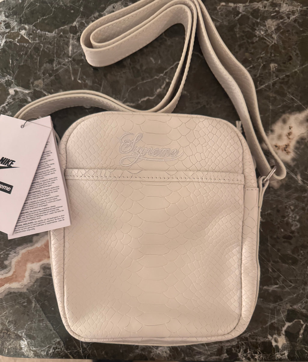 Nike x Supreme Snakeskin Shoulder Bag SS25 White