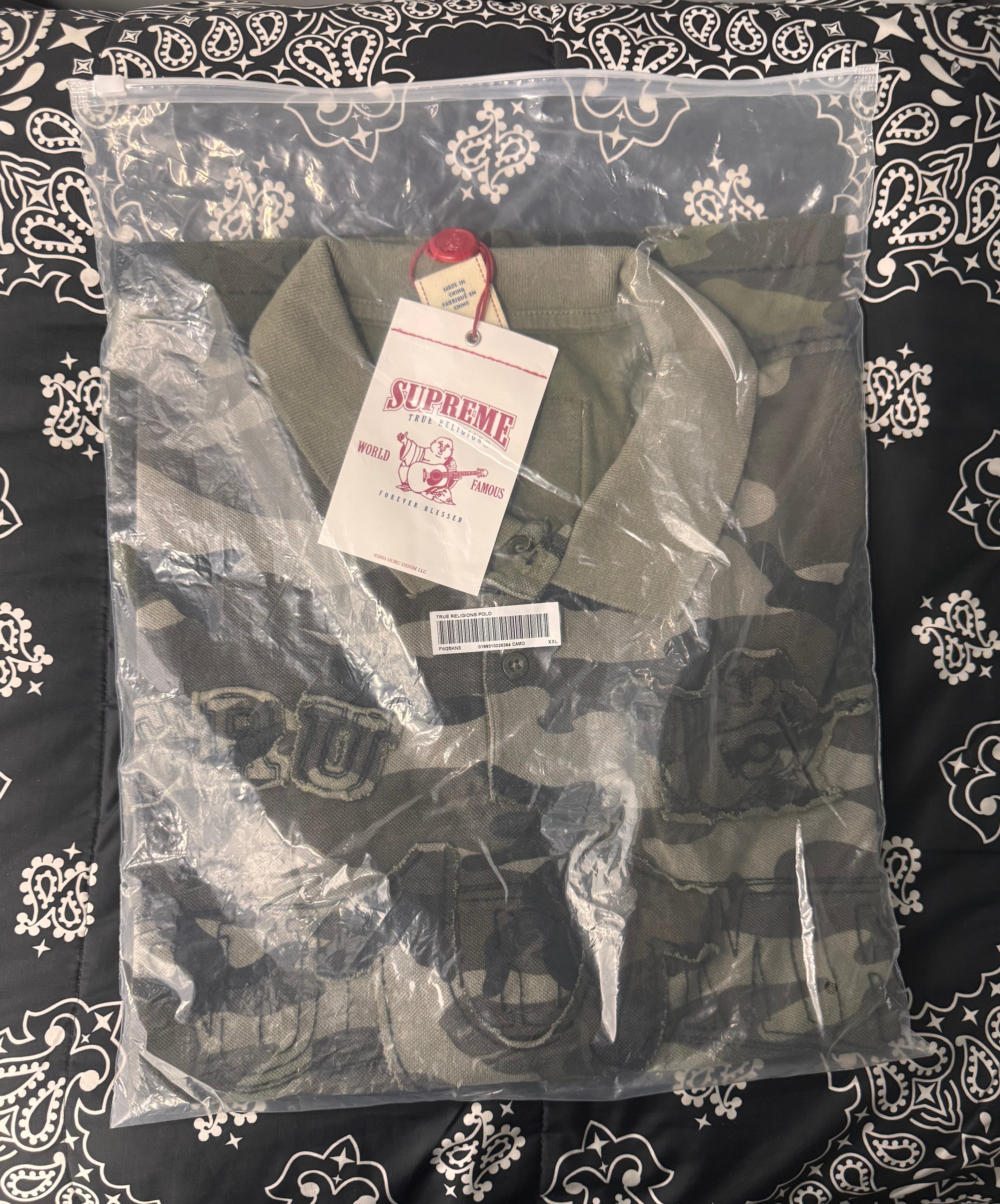 Supreme® x True Religion® Appliqué Polo FW25 Camo Size XXL