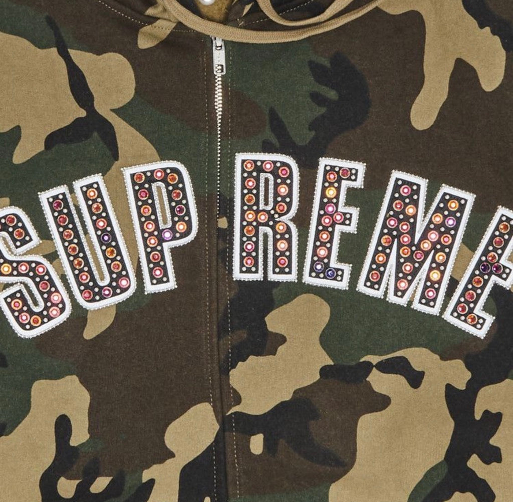 Supreme b.b. Simon® Zip Up Hooded Sweatshirt Woodland Camo SS25 Size XXL