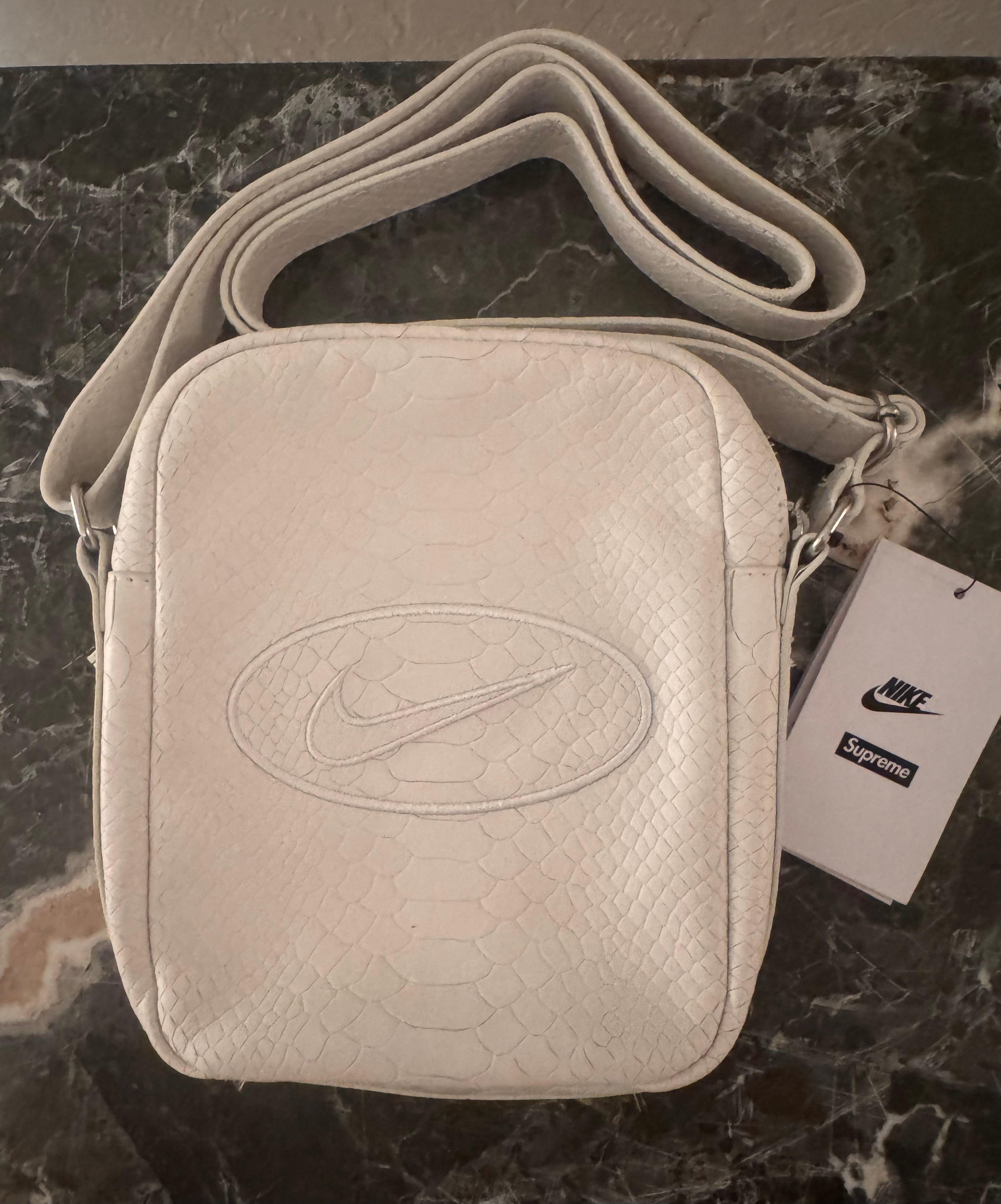 Nike x Supreme Snakeskin Shoulder Bag SS25 White
