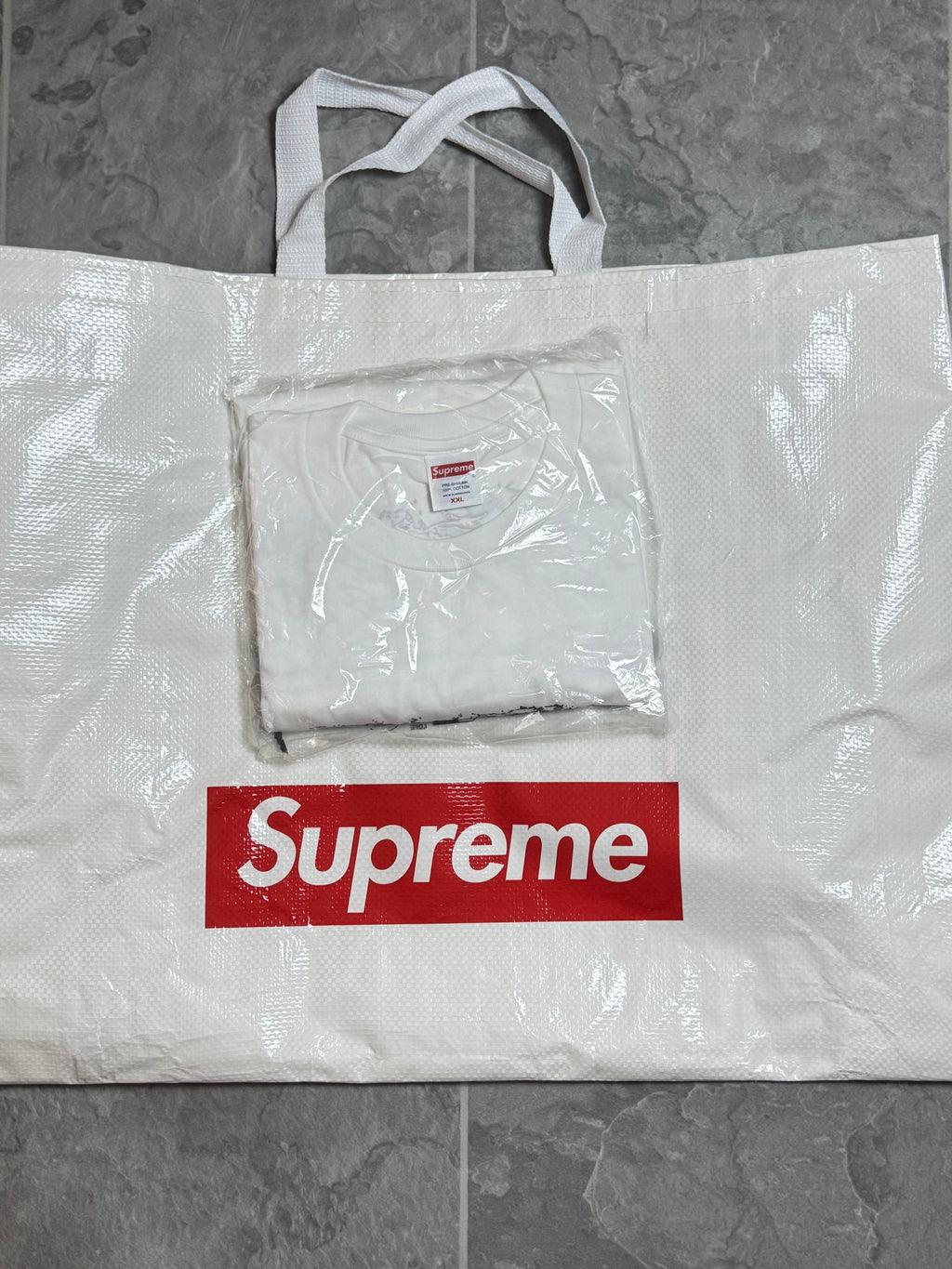 Supreme Tag Tee White XXL FW25 Authentic Brand New