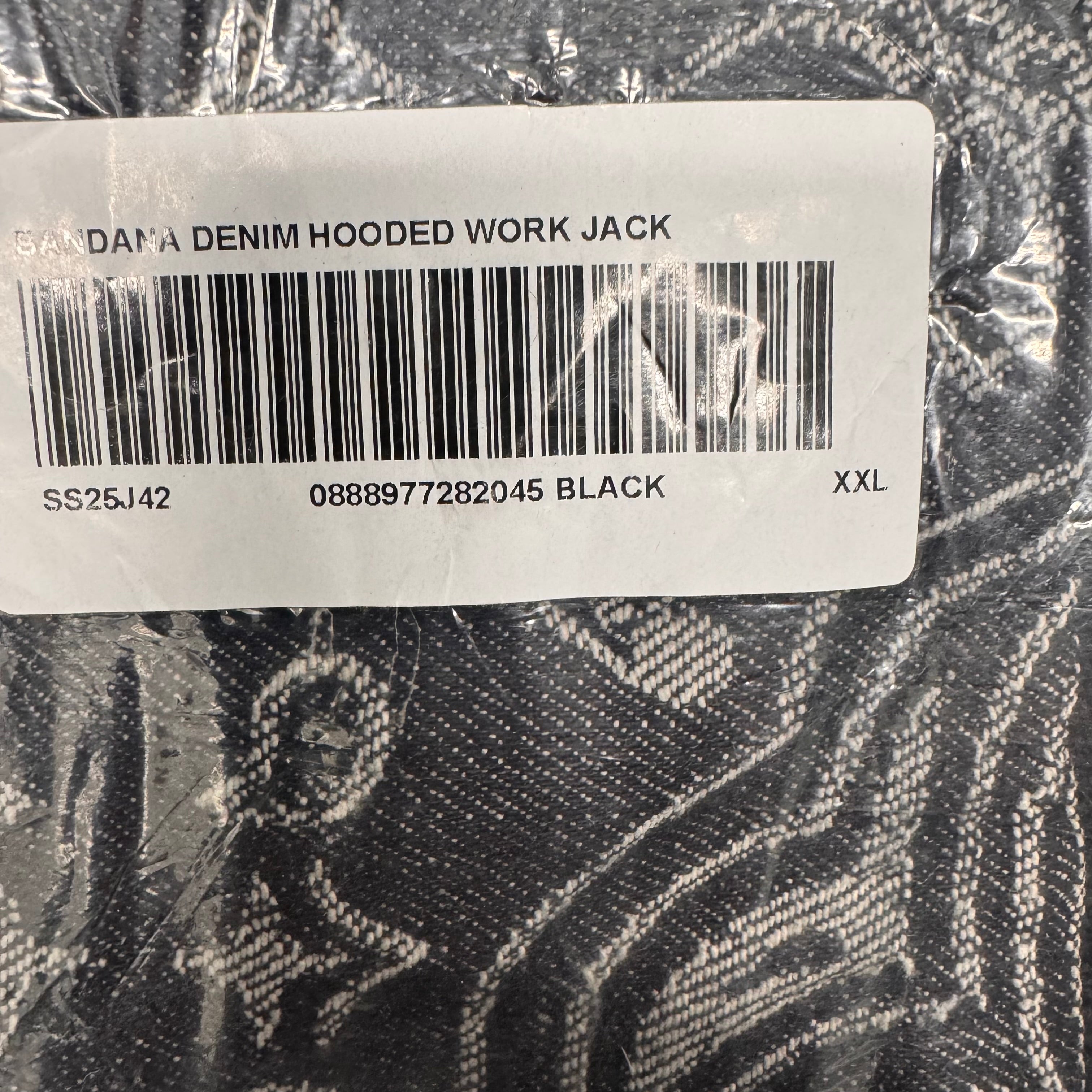 Supreme SS25 Bandana Jacquard Denim Hooded Work Jacket (BLACK) Size XXL