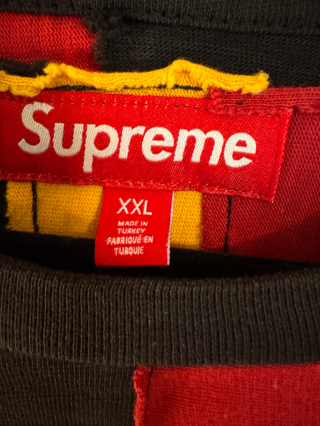 Supreme Patchwork Yoke Football Top FW24 Black XXL Authentic Deadstock Supreme Streetwear