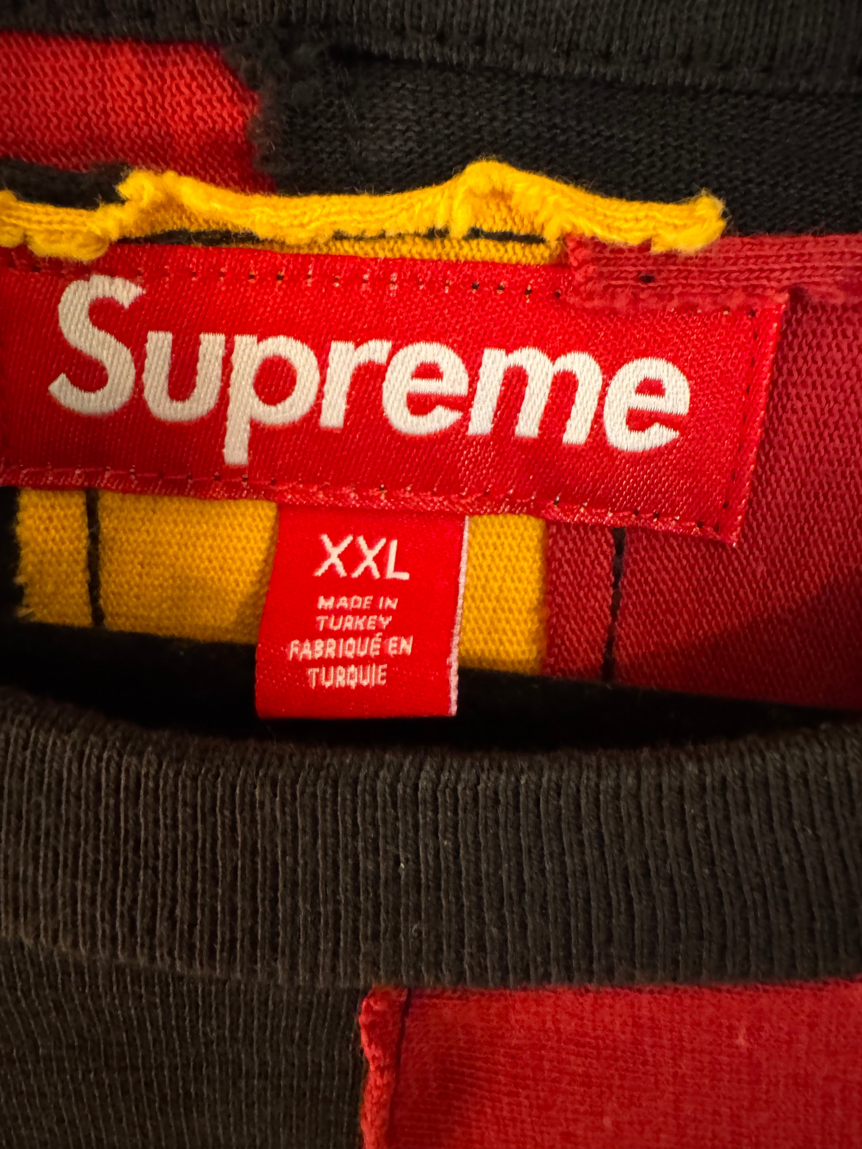 Supreme Patchwork Yoke Football Top FW24 Black XXL Authentic Deadstock Supreme Streetwear