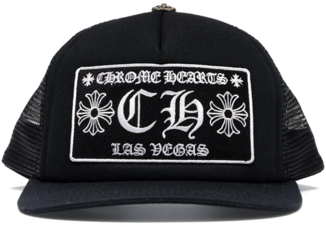 Chrome Hearts Las Vegas Exclusive Trucker Hat Black Mesh Snapback Authentic