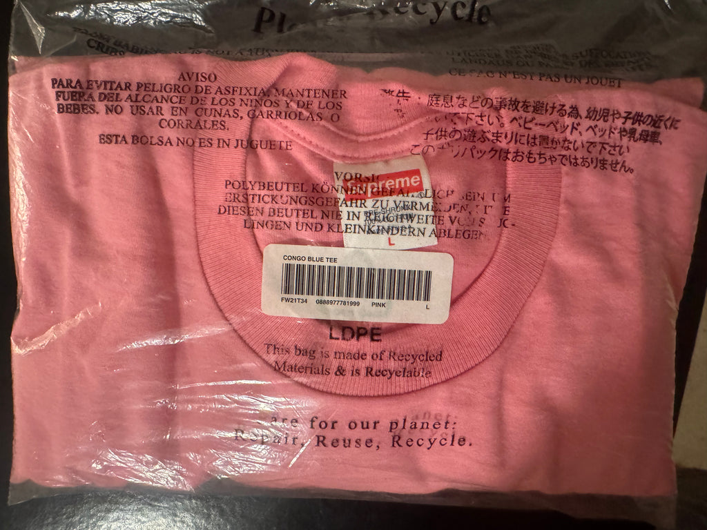 Supreme Congo Blue T Shirt (Pink) FW21 Size Large