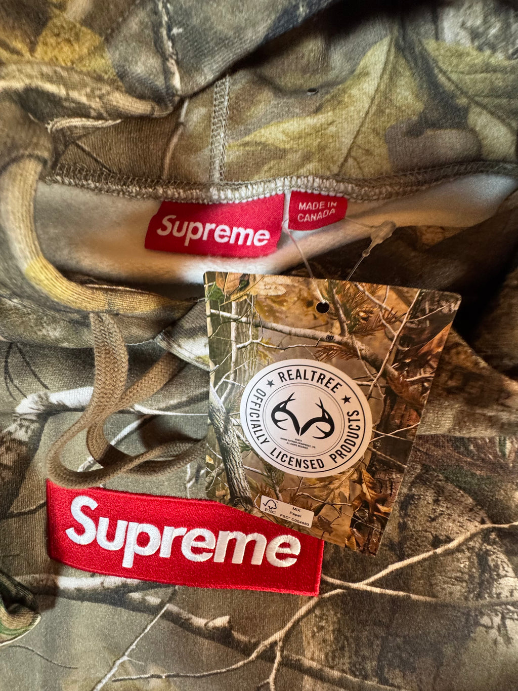 Supreme Box Logo Hooded Sweatshirt Real Tree Camo Size XXL FW25
