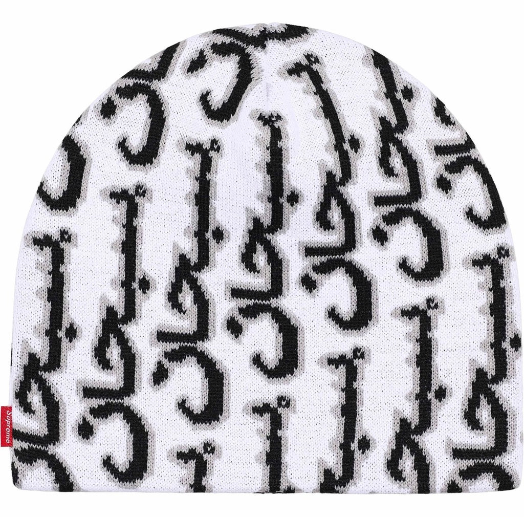 Supreme Arabic Jacquard Beanie | FW25 (White)