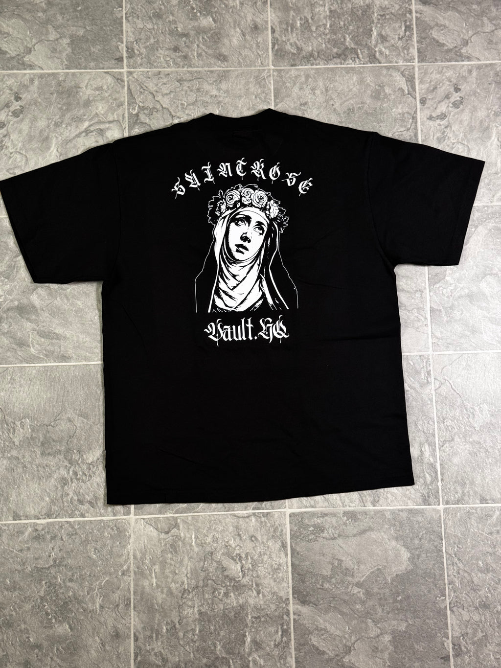 Saintrose 333 Minimal T Shirt Black Premium Cotton Streetwear Vaulthq