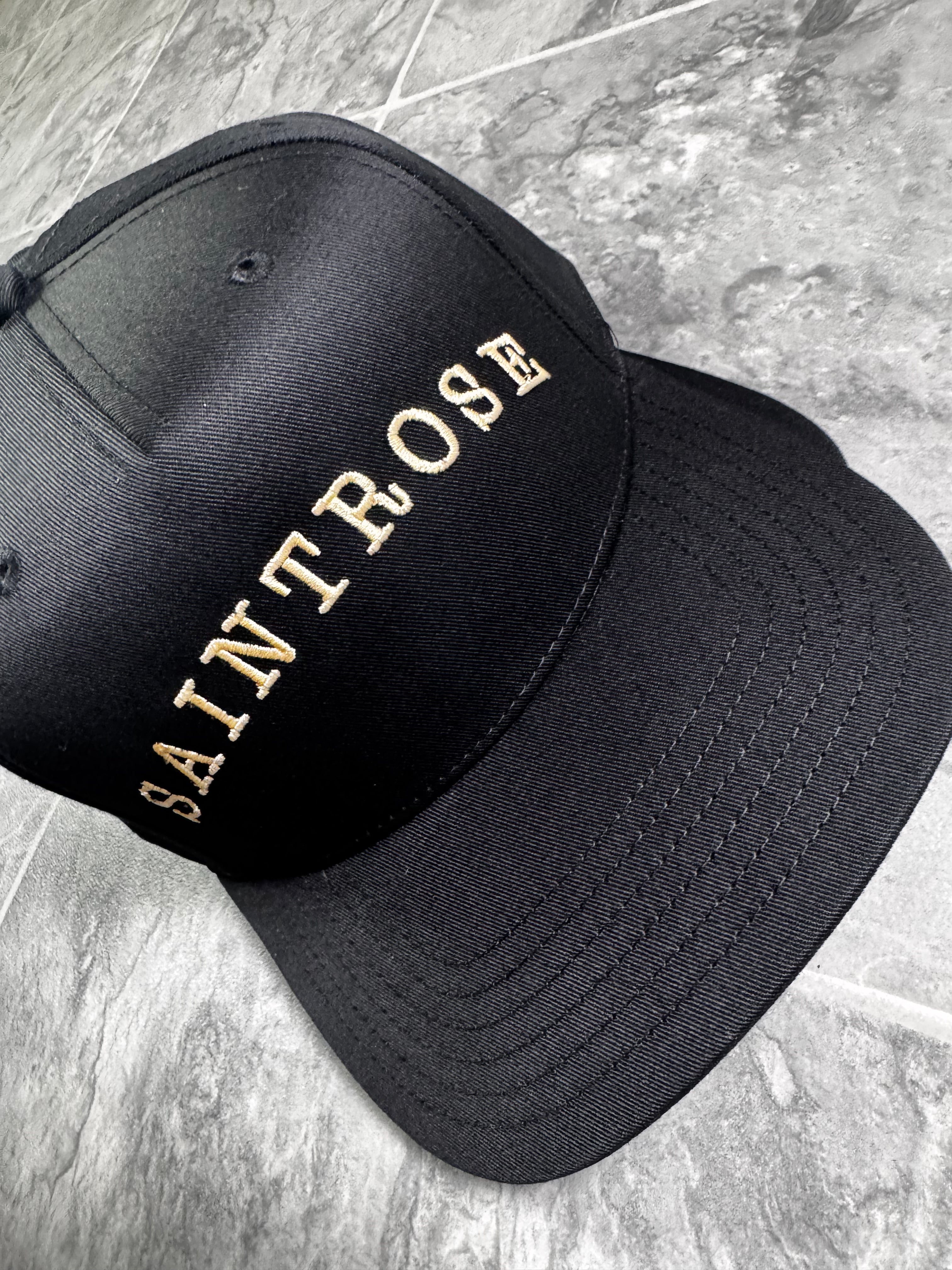 Saint Rose Gothic Embroidered Cap Black Curved Brim Premium Vaulthq