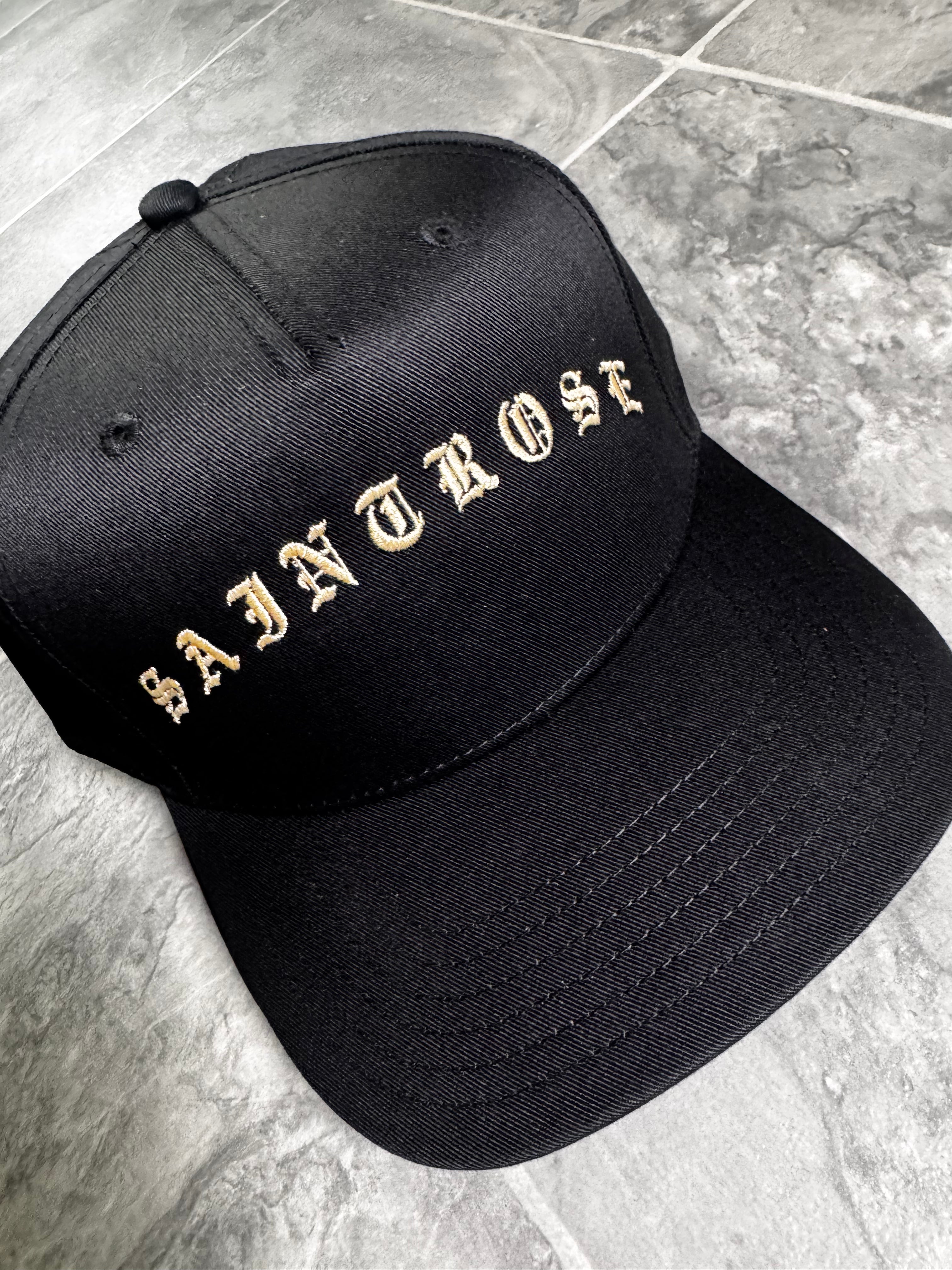 Saint Rose Gothic Embroidered Baseball Cap Black Curved Brim Vaulthq